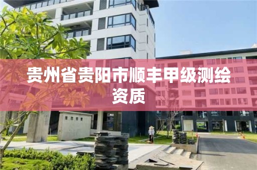 貴州省貴陽市順豐甲級測繪資質