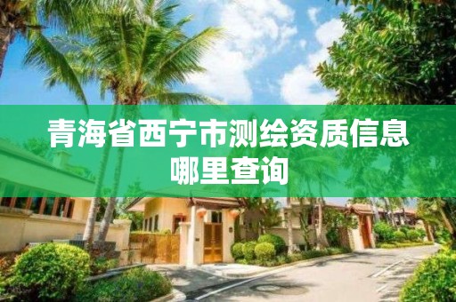 青海省西寧市測繪資質信息哪里查詢