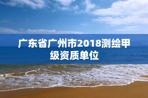 廣東省廣州市2018測(cè)繪甲級(jí)資質(zhì)單位