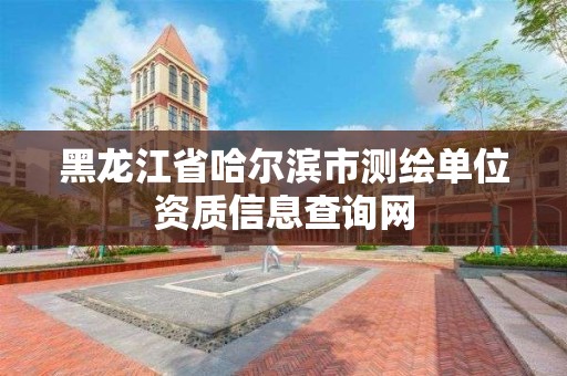 黑龍江省哈爾濱市測繪單位資質信息查詢網