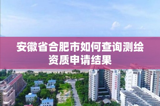 安徽省合肥市如何查詢測繪資質申請結果