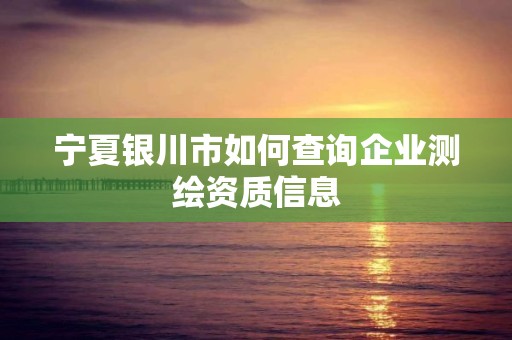 寧夏銀川市如何查詢企業(yè)測繪資質(zhì)信息