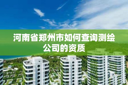 河南省鄭州市如何查詢測繪公司的資質