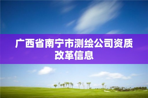 廣西省南寧市測繪公司資質改革信息