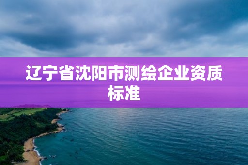 遼寧省沈陽市測繪企業資質標準