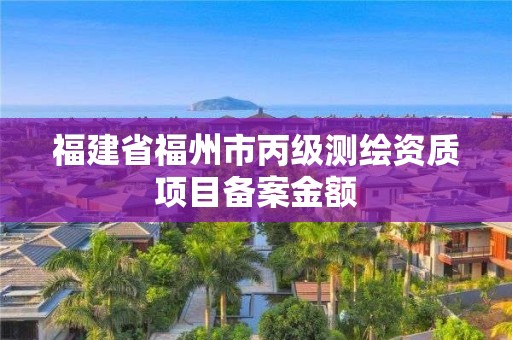 福建省福州市丙級測繪資質項目備案金額