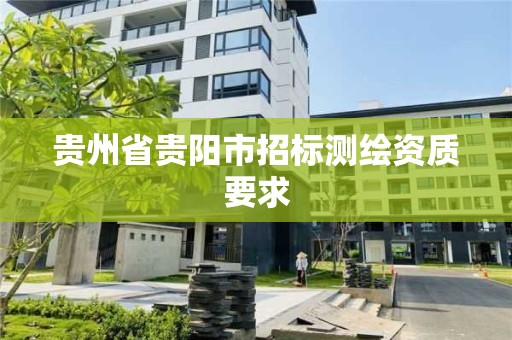 貴州省貴陽市招標測繪資質要求