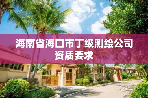 海南省海口市丁級測繪公司資質要求