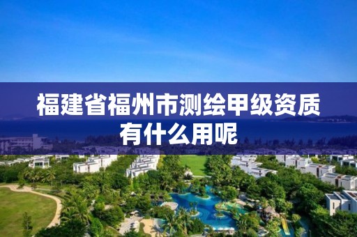 福建省福州市測繪甲級資質有什么用呢