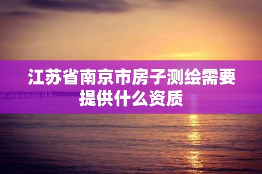 江蘇省南京市房子測繪需要提供什么資質