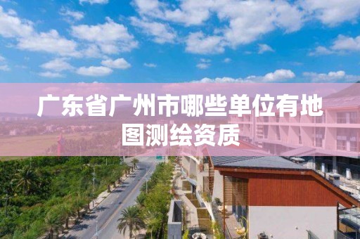 廣東省廣州市哪些單位有地圖測繪資質