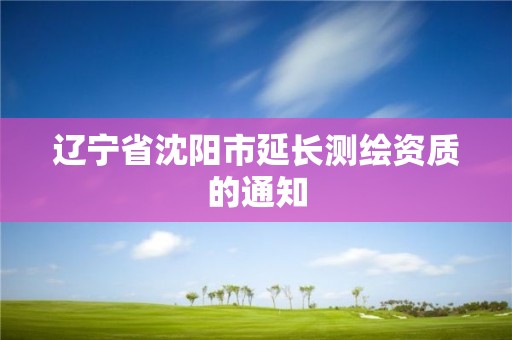 遼寧省沈陽市延長測繪資質的通知