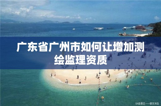 廣東省廣州市如何讓增加測繪監理資質