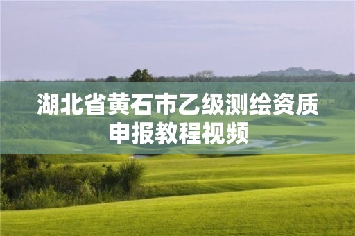 湖北省黃石市乙級測繪資質申報教程視頻