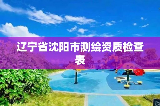 遼寧省沈陽市測繪資質檢查表