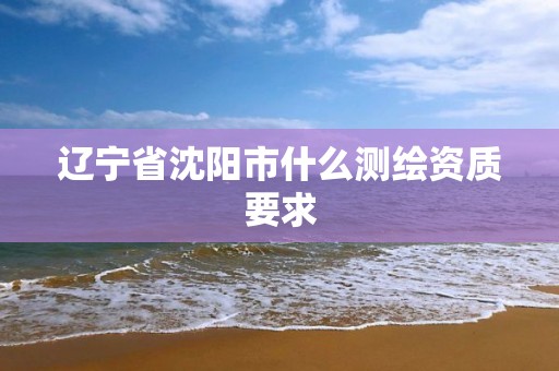 遼寧省沈陽市什么測(cè)繪資質(zhì)要求