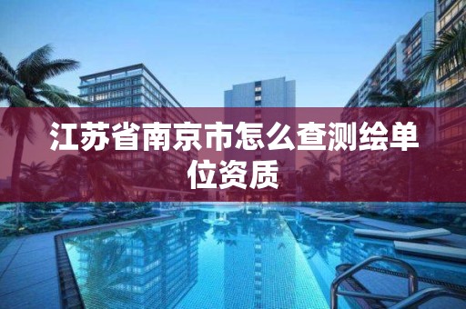 江蘇省南京市怎么查測繪單位資質