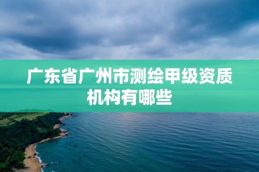 廣東省廣州市測繪甲級資質機構有哪些