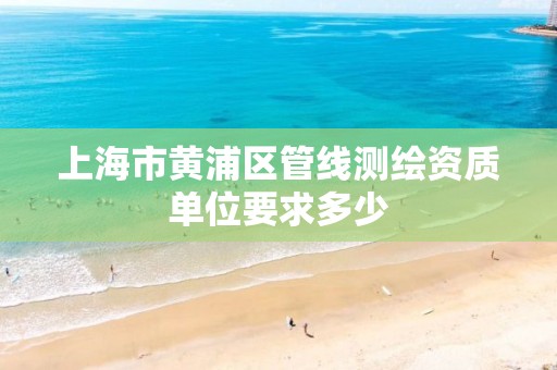 上海市黃浦區管線測繪資質單位要求多少