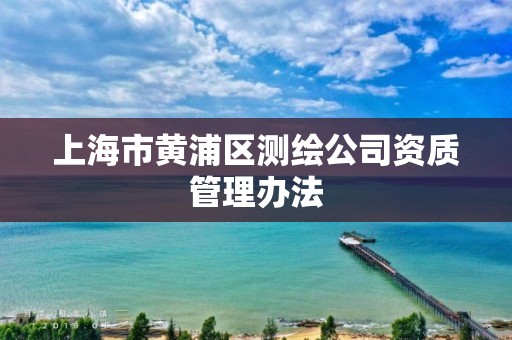 上海市黃浦區測繪公司資質管理辦法