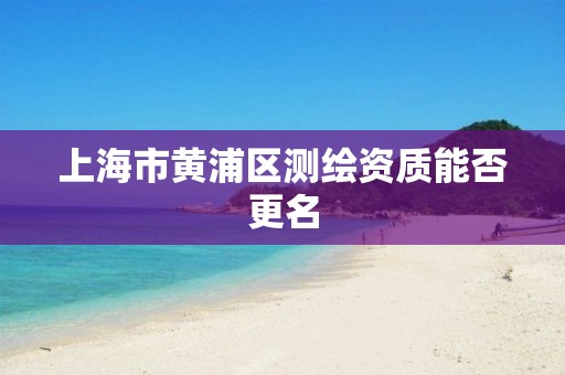 上海市黃浦區測繪資質能否更名