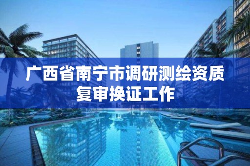 廣西省南寧市調研測繪資質復審換證工作