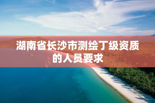 湖南省長沙市測繪丁級資質的人員要求