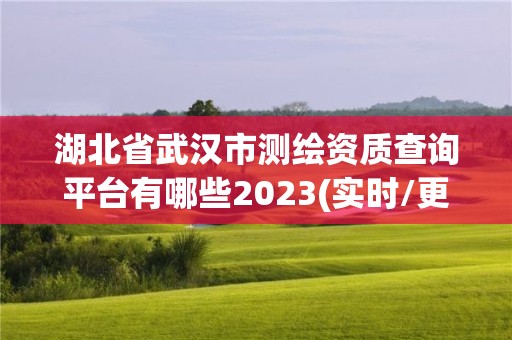 湖北省武漢市測繪資質查詢平臺有哪些2023(實時/更新中)