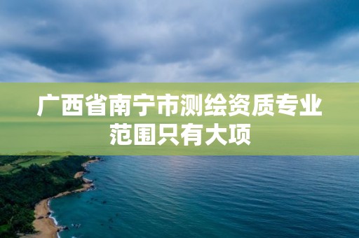 廣西省南寧市測繪資質專業范圍只有大項