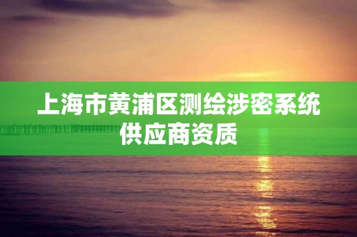 上海市黃浦區(qū)測繪涉密系統(tǒng)供應(yīng)商資質(zhì)