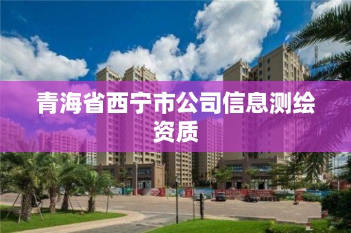 青海省西寧市公司信息測繪資質