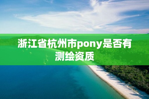 浙江省杭州市pony是否有測繪資質(zhì)