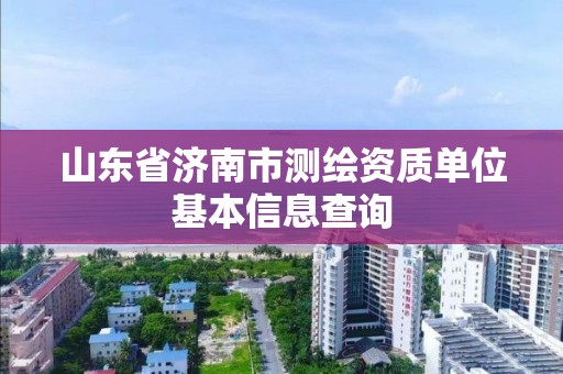 山東省濟(jì)南市測繪資質(zhì)單位基本信息查詢