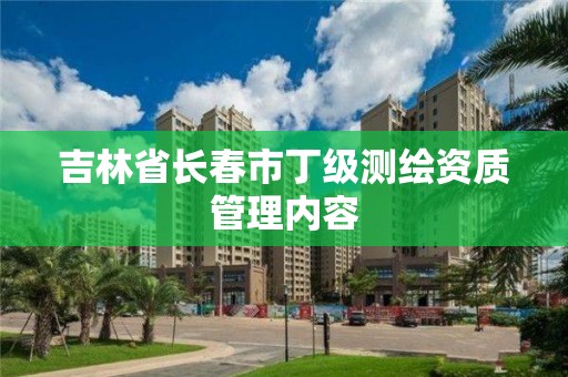 吉林省長春市丁級測繪資質管理內容