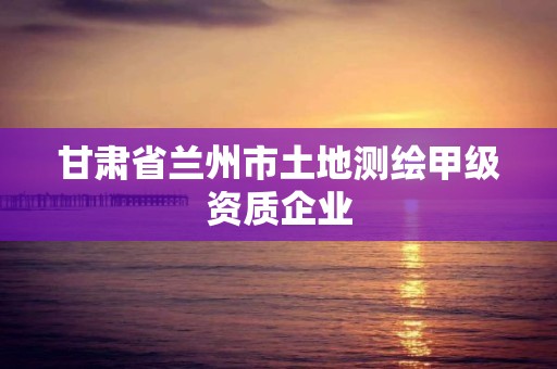 甘肅省蘭州市土地測繪甲級資質企業