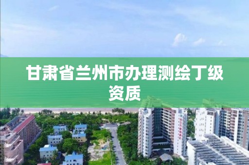 甘肅省蘭州市辦理測繪丁級資質