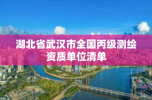 湖北省武漢市全國丙級測繪資質單位清單