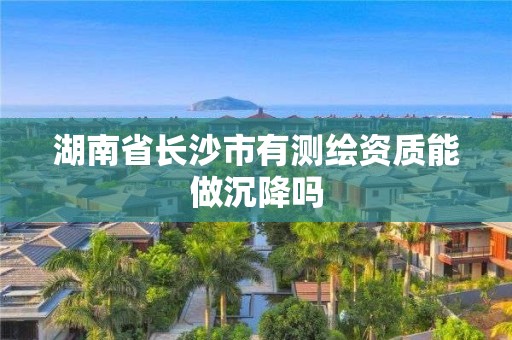 湖南省長沙市有測繪資質能做沉降嗎