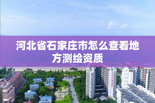 河北省石家莊市怎么查看地方測繪資質