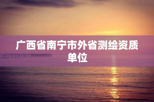 廣西省南寧市外省測繪資質單位