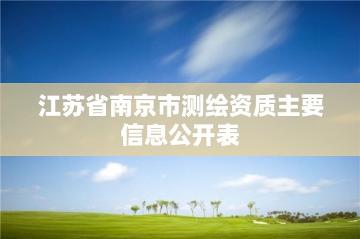 江蘇省南京市測繪資質主要信息公開表