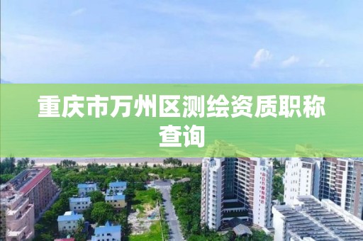 重慶市萬州區測繪資質職稱查詢