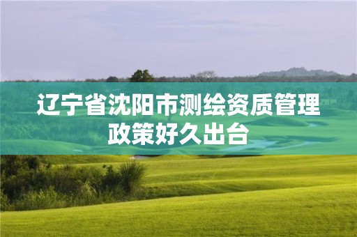 遼寧省沈陽(yáng)市測(cè)繪資質(zhì)管理政策好久出臺(tái)