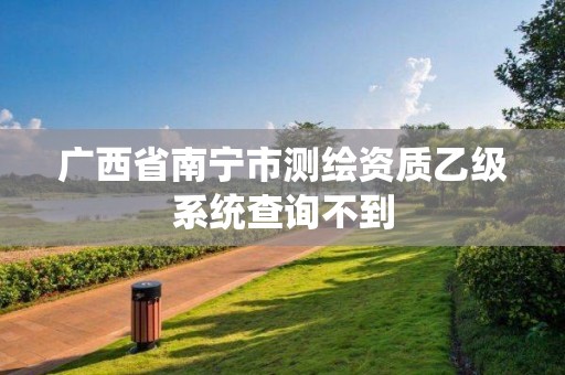 廣西省南寧市測繪資質乙級系統查詢不到