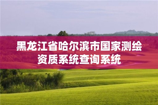 黑龍江省哈爾濱市國家測繪資質系統查詢系統