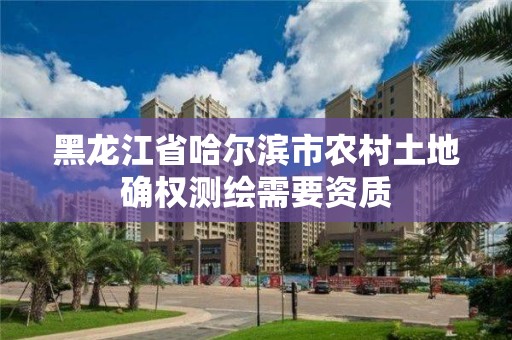 黑龍江省哈爾濱市農村土地確權測繪需要資質