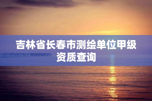 吉林省長春市測繪單位甲級資質查詢