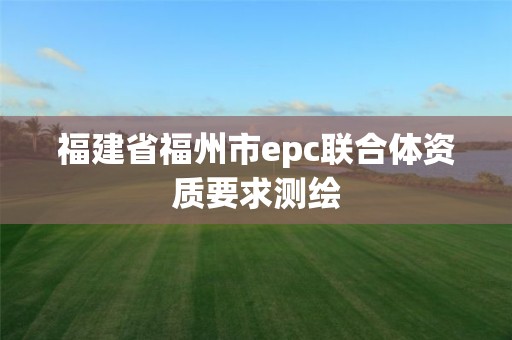 福建省福州市epc聯(lián)合體資質(zhì)要求測(cè)繪