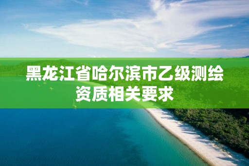 黑龍江省哈爾濱市乙級測繪資質相關要求