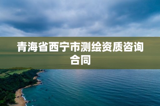 青海省西寧市測繪資質(zhì)咨詢合同